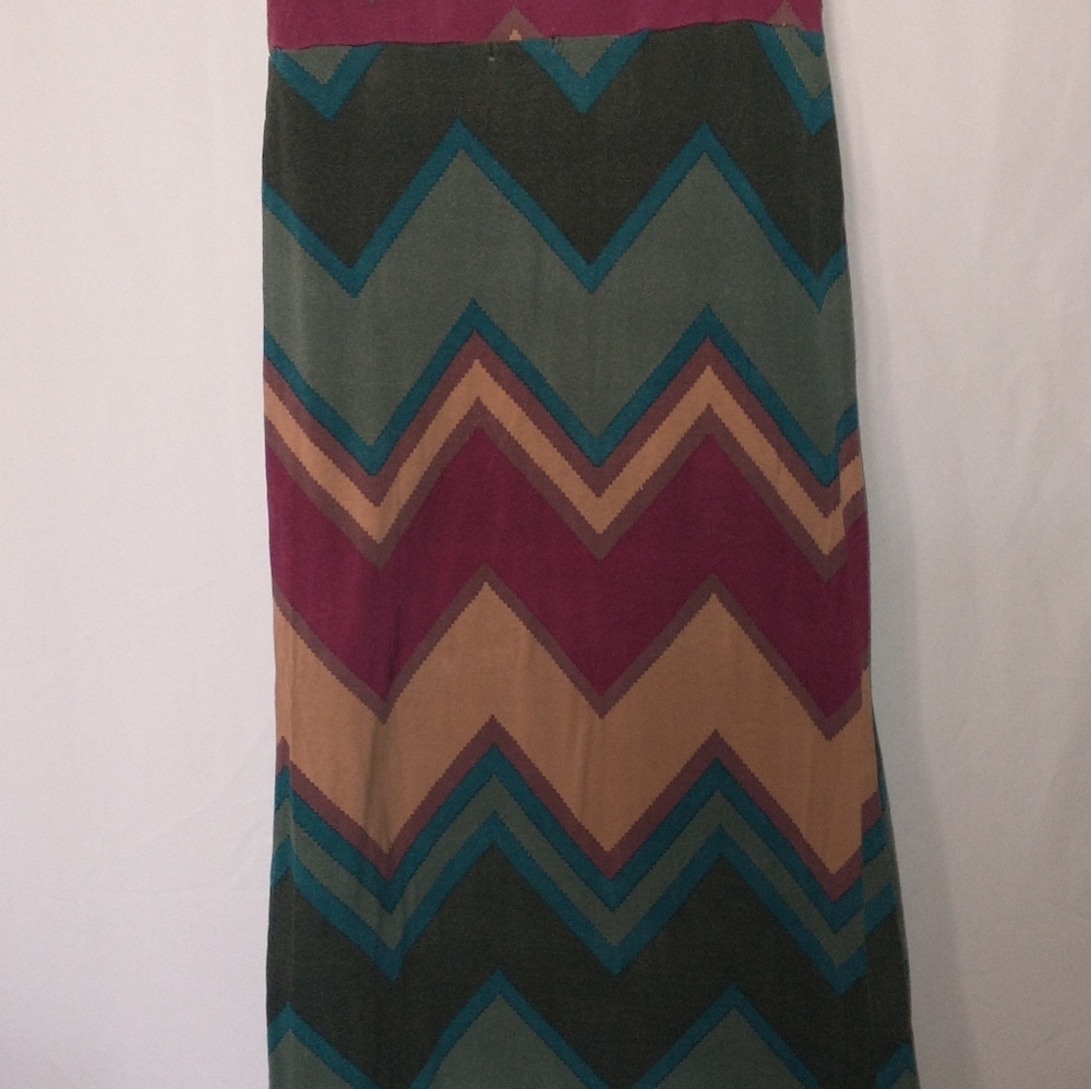 Y2K Retro Tribal 90's Chevron Patterned Maxi Skirt Small - Picture 3 of 3
